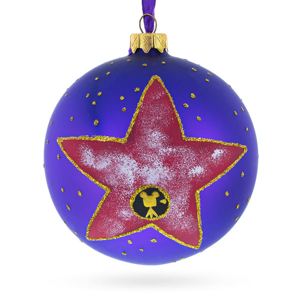 Hollywood, California, USA Glass Ball Christmas Ornament 4 Inches