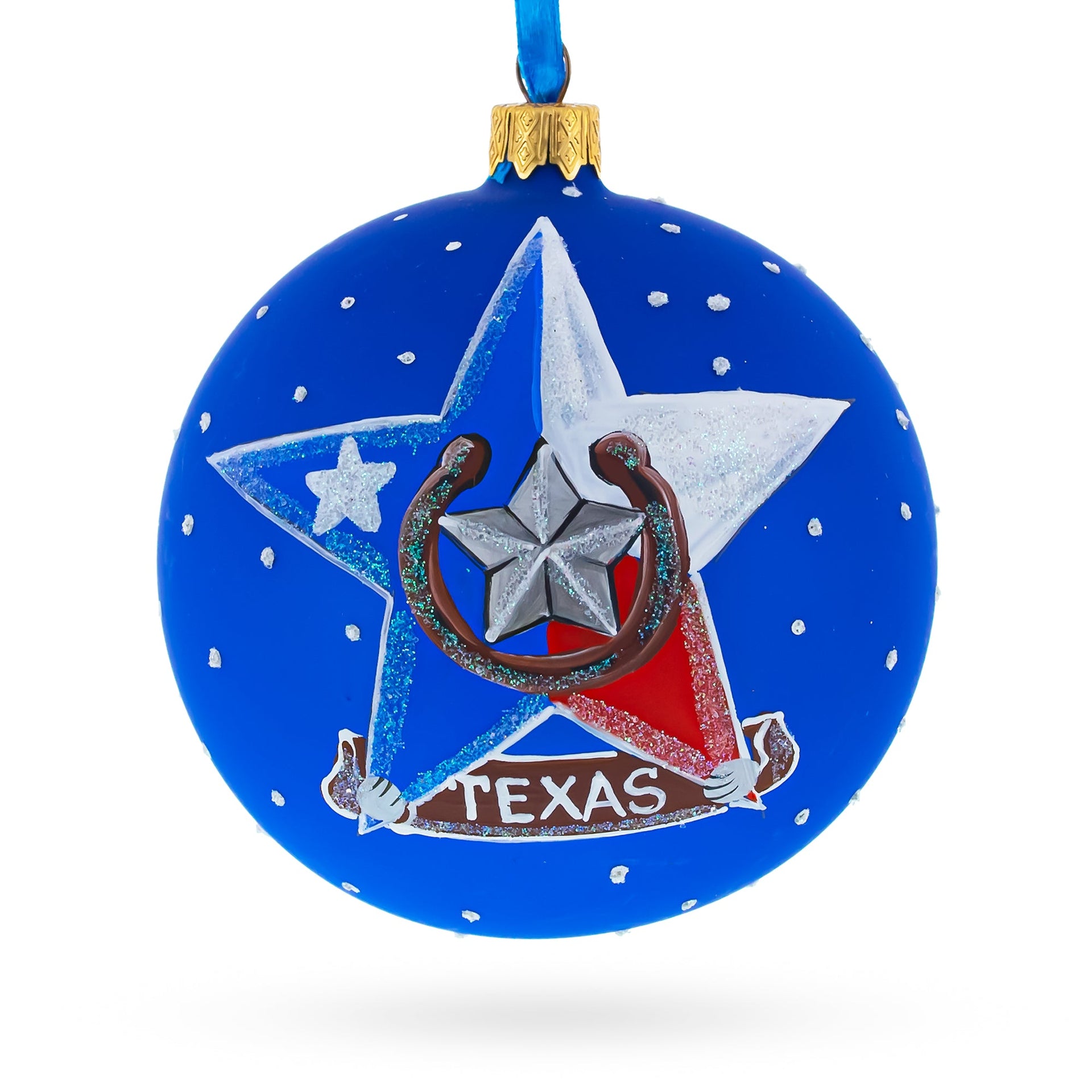 I Love Houston, Texas, USA Glass Ball Christmas Ornament 4 Inches