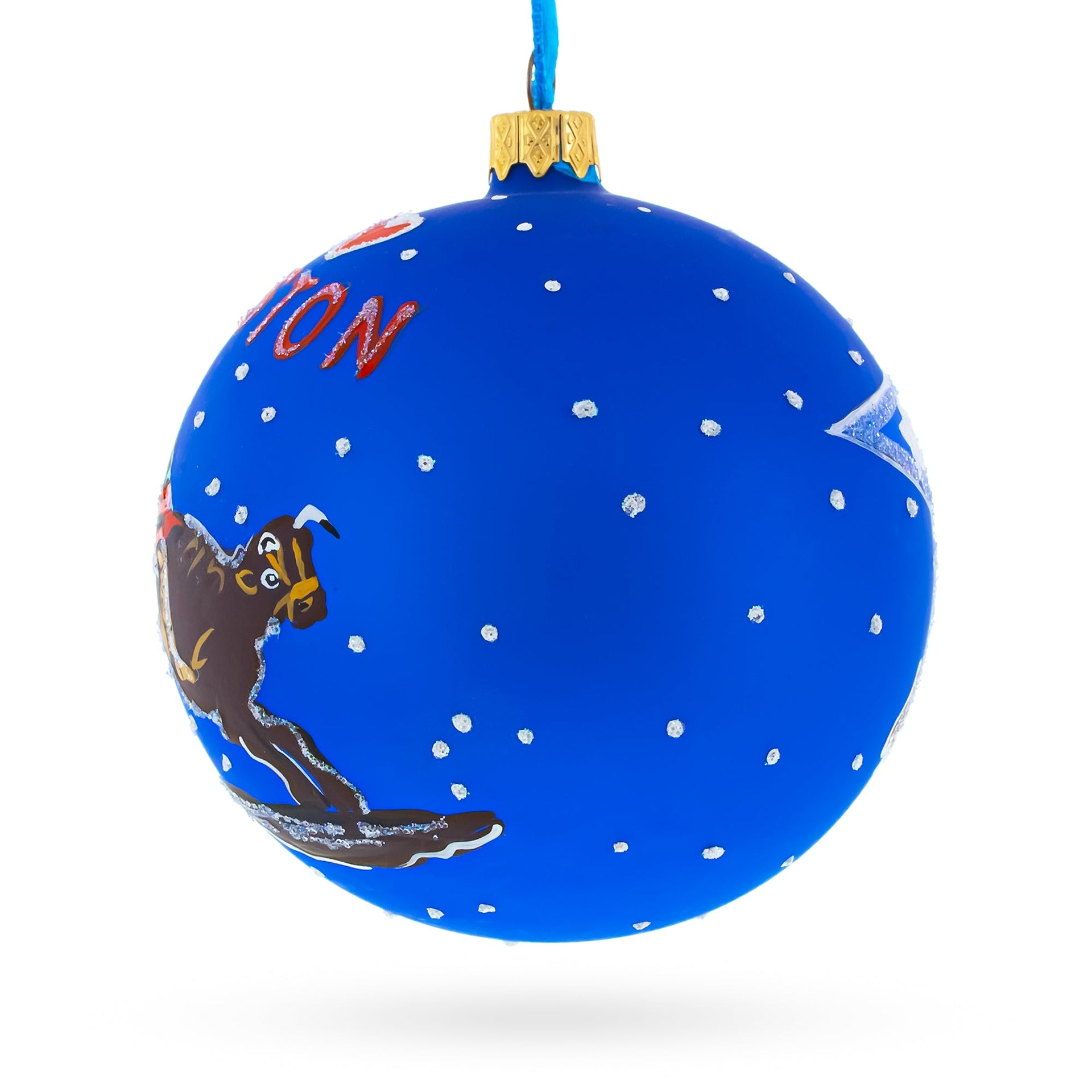 I Love Houston, Texas, USA Glass Ball Christmas Ornament 4 Inches