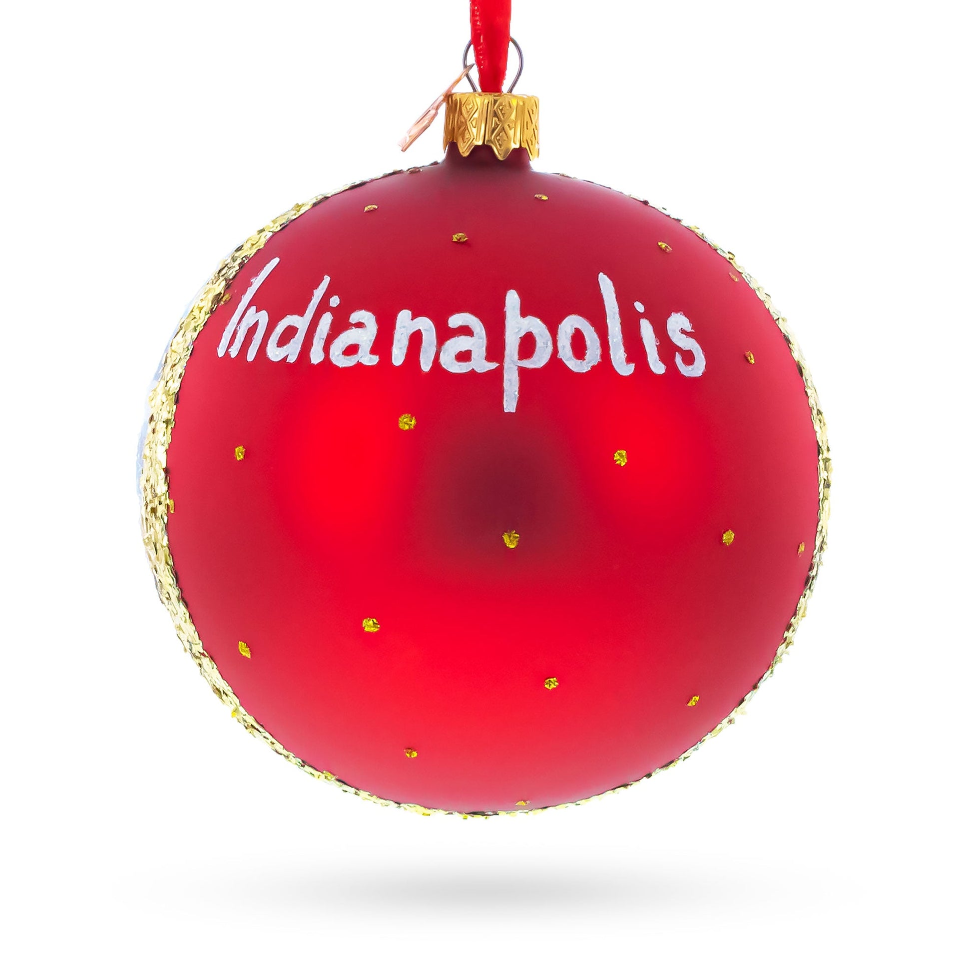 Indianapolis, Indiana, USA Glass Ball Christmas Ornament 4 Inches