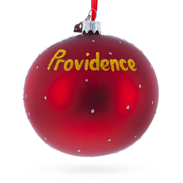 Historic Federal Hill, Providence, Rhode Island, USA Glass Ball Christmas Ornament 4 Inches