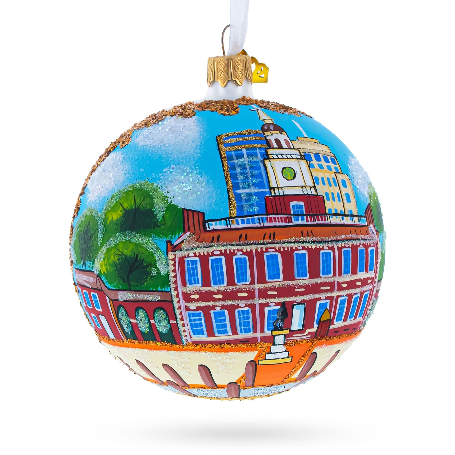 Independence Hall, Philadelphia, Pennsylvania, USA Glass Ball Christmas Ornament