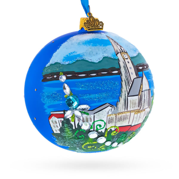 Hallgrimskirkja Church of Hallgrímur, Reykjavík, Iceland Glass Christmas Ornament
