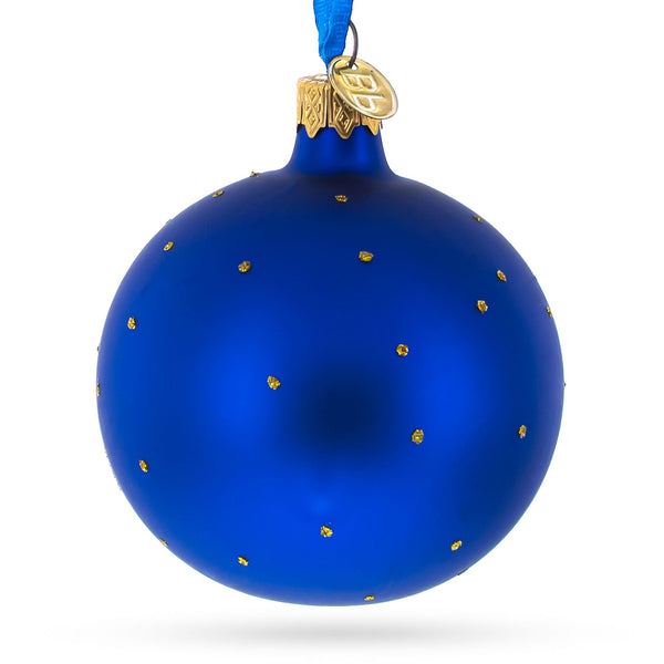 Happy Hanukkah Jewish Celebration Glass Ball Ornament 3.25 Inches