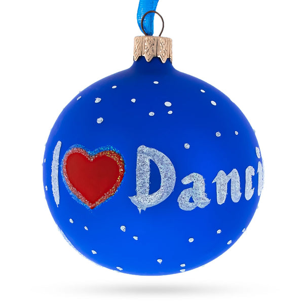 I Love Dancing Glass Ball Christmas Ornament 3.25 Inches