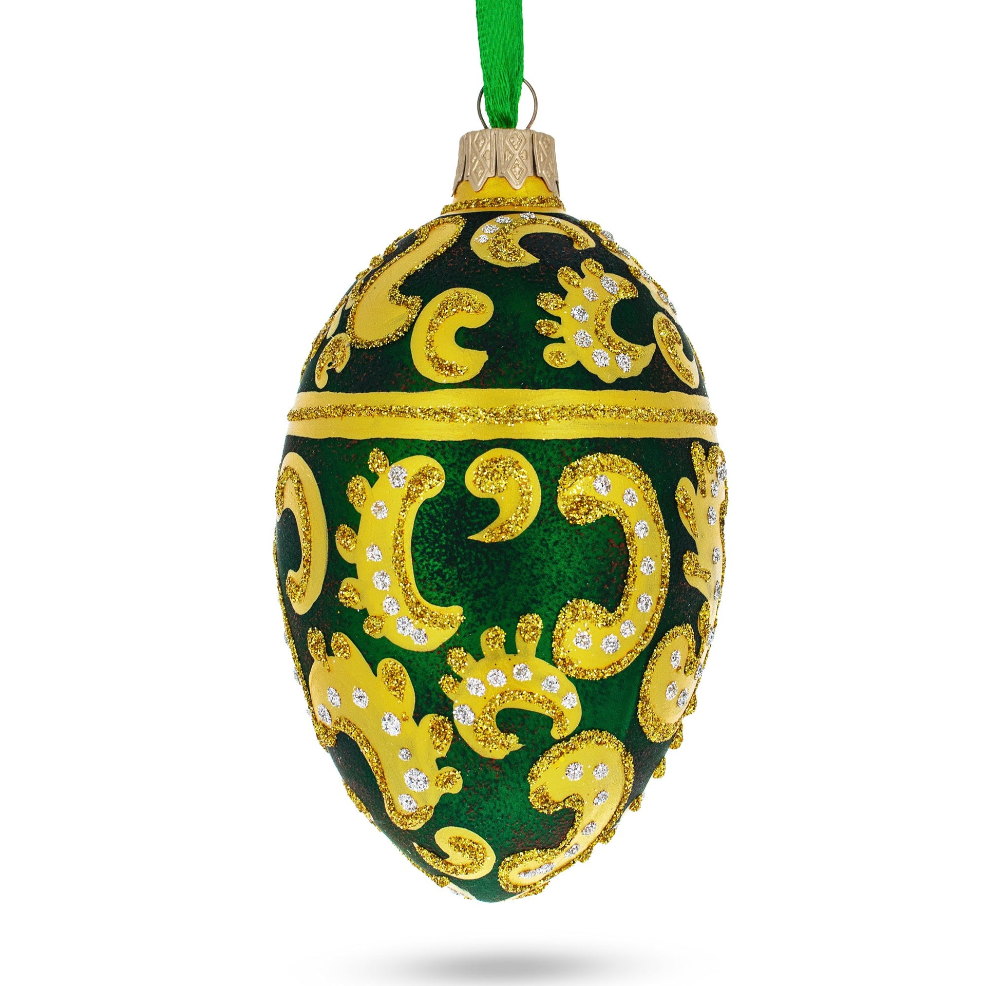1891 Memory of Azov Royal Glass Egg Ornament 4 Inches