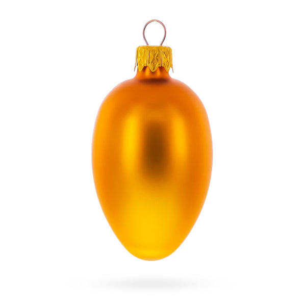Set of 6 Matte Gold Mini Glass Egg Ornaments 2.9 Inches