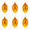 Set of 6 Matte Gold Mini Glass Egg Ornaments 2.9 Inches
