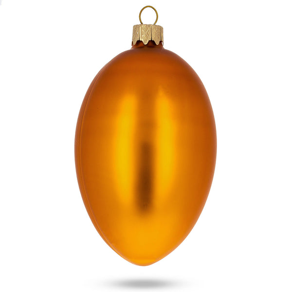 Set of 6 Orange Matte Glass Egg Ornaments 4 Inches