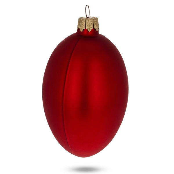 Set of 6 Red Matte Glass Egg Ornaments 4 Inches