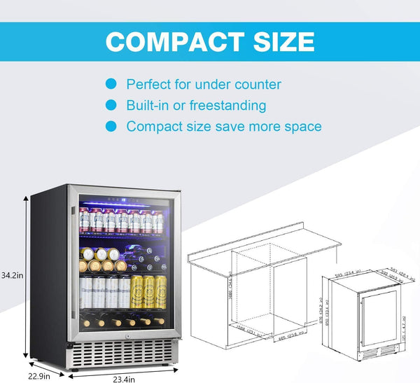 15 Inch Built-in Mini Fridge Beverage Refrigerator W5174C