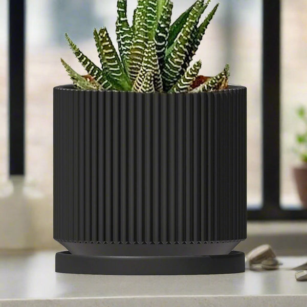 Mid-Century Ribbed Planter