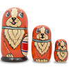 Set of 3 Dogs with Ball  Wooden Nesting Dolls 5 Inches