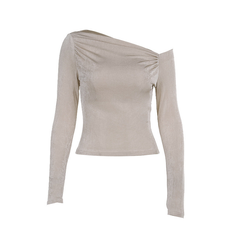 One shoulder long sleeved top as a base for women's clothing