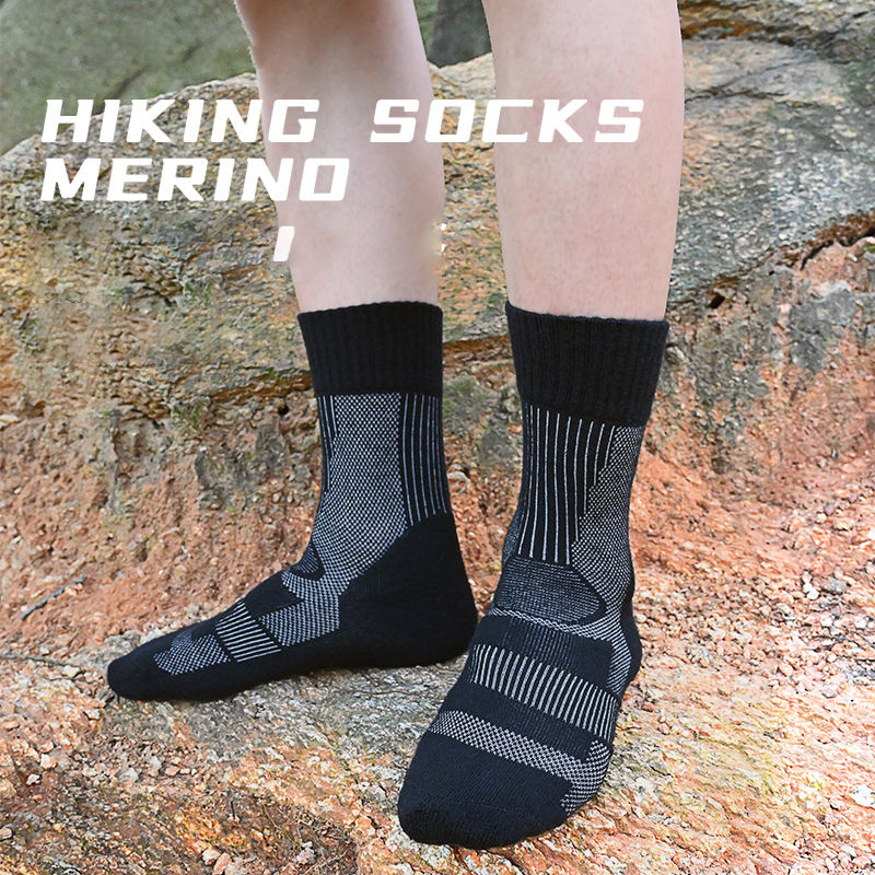 Outdoor Merino wool socks looped breathable midsole hiking socks sports socks