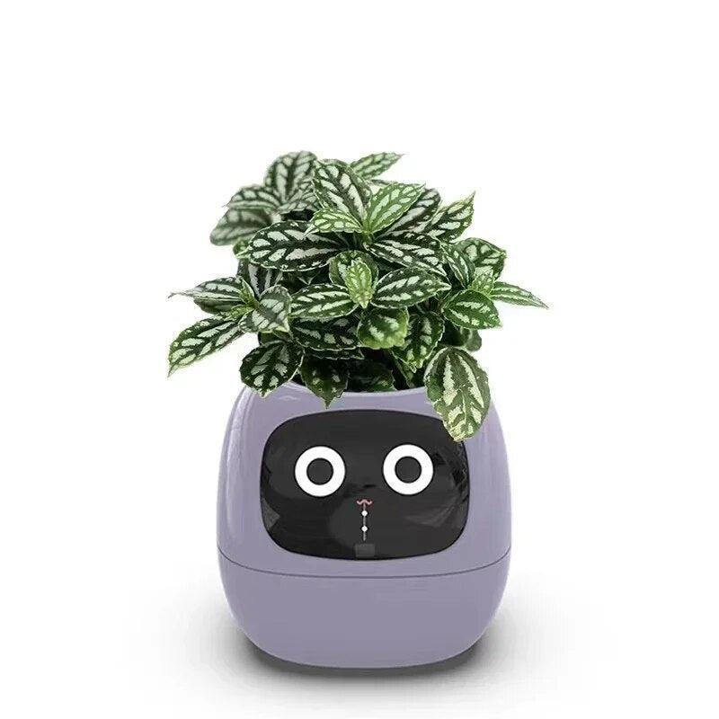 Plantly Smart Flowerpots,Smart Pet Planter,Ai Planter,Intelligent Flowerpots,Multiple Expressions,7 Smart Sensors, and Ai Chips for Gardening (Yellow)