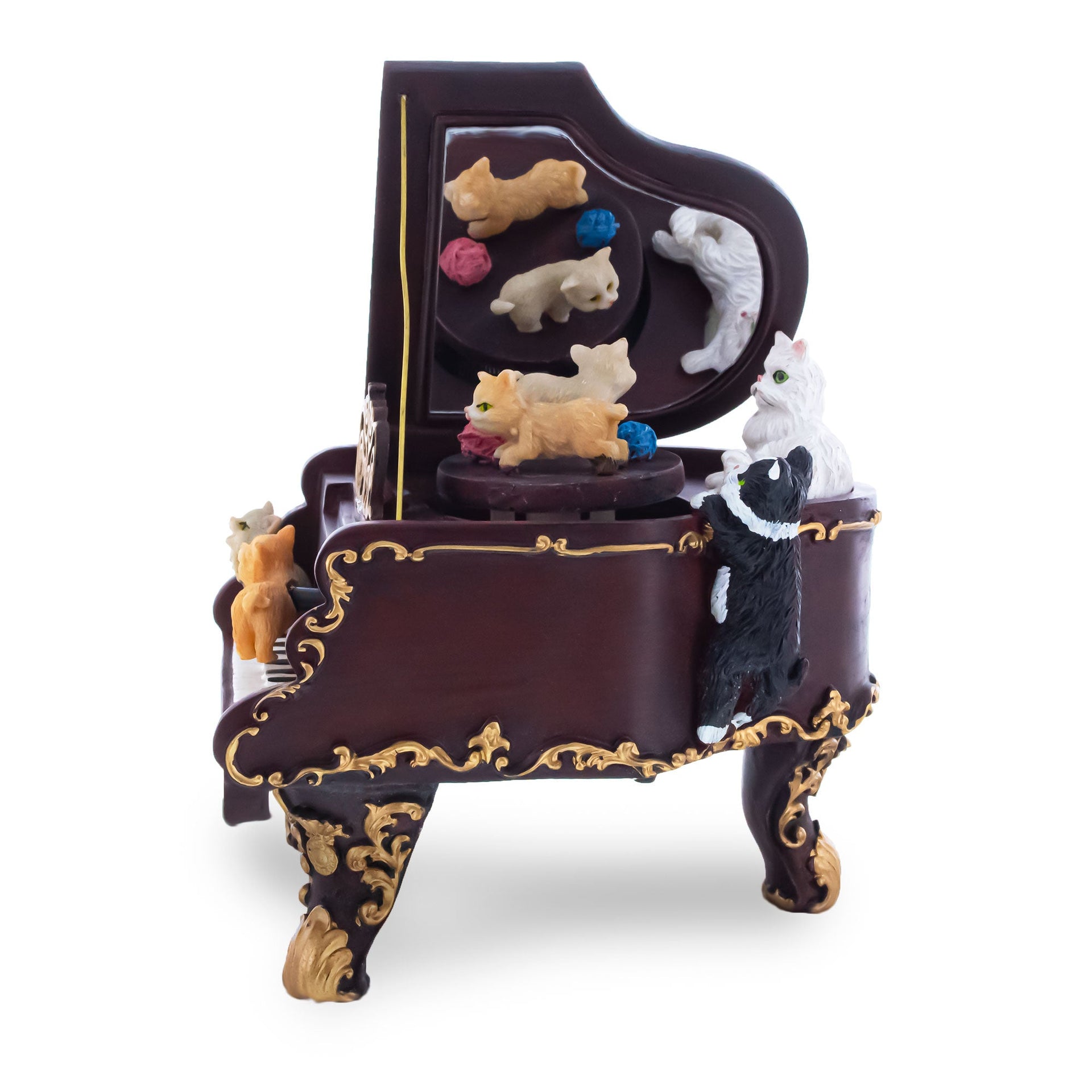 Animated Musical Figurine with Cats Playing