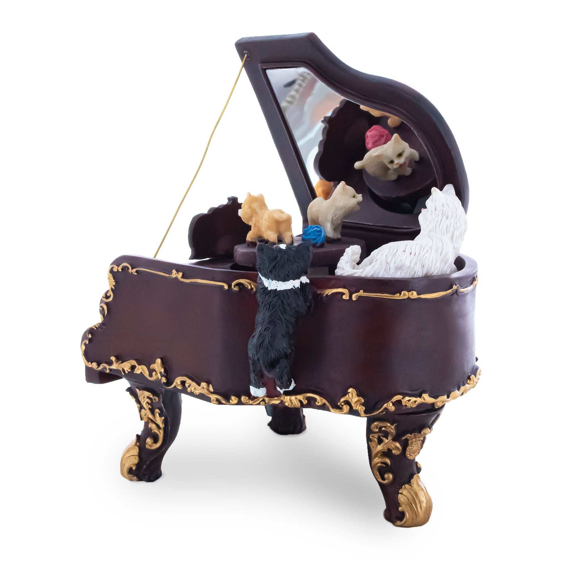 Animated Musical Figurine with Cats Playing