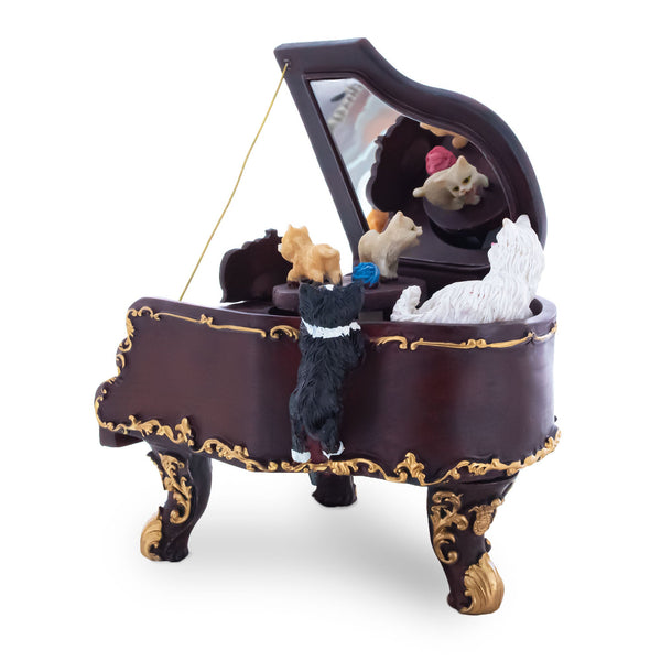 Animated Musical Figurine with Cats Playing