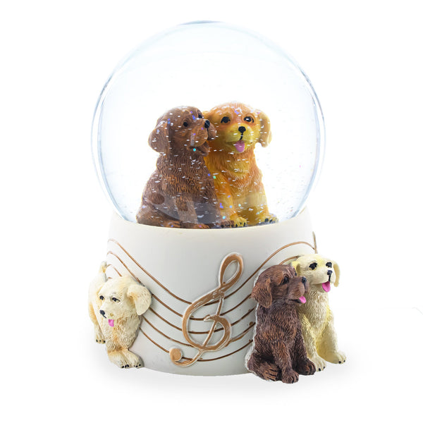 Dogs Party Musical Water Snow Globe