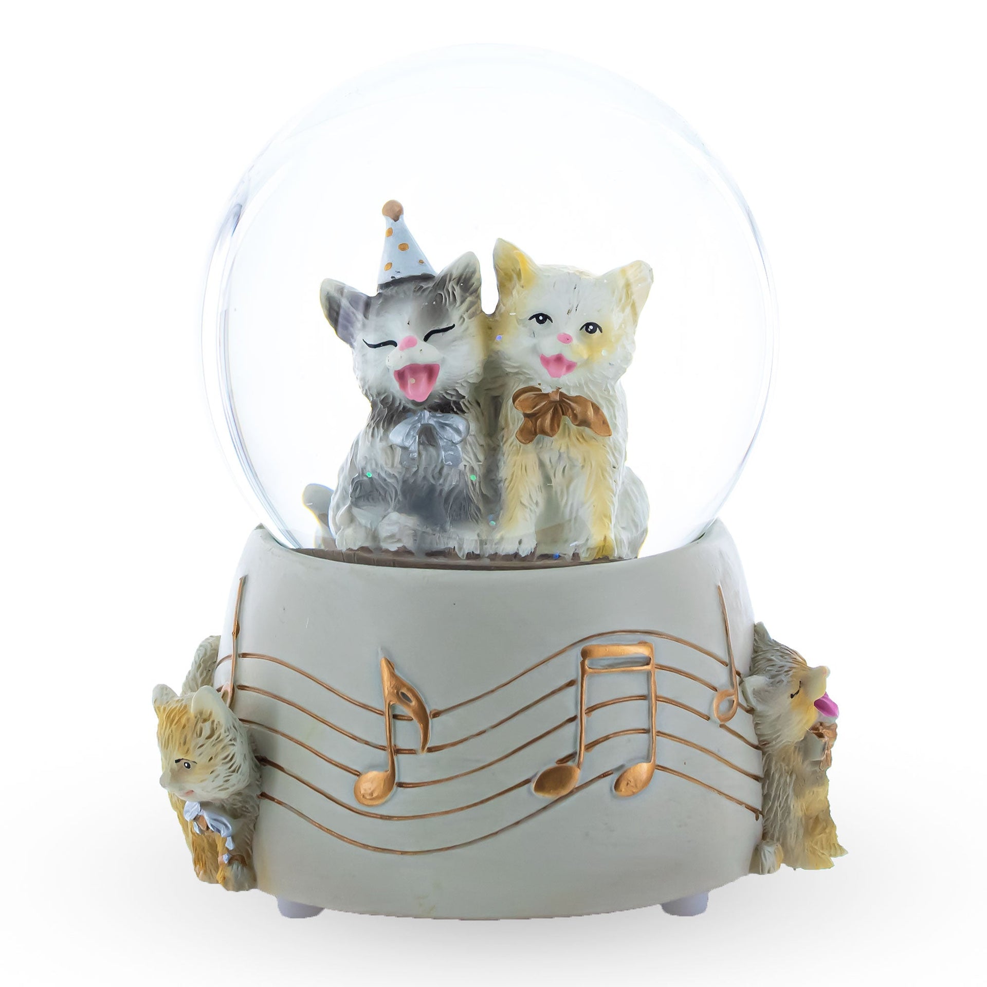 Cats Party Musical Water Snow Globe