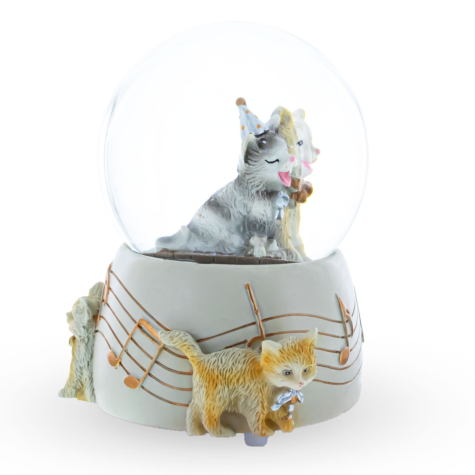 Cats Party Musical Water Snow Globe
