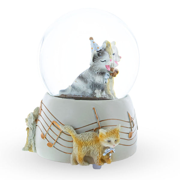 Cats Party Musical Water Snow Globe