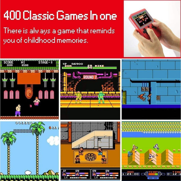 Handheld Game Console with 400 Built-In Games & Controller - 5 Colors