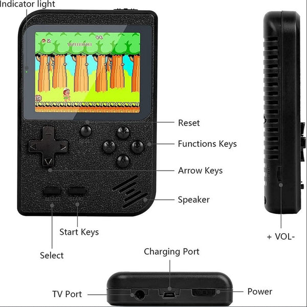 Handheld Game Console with 400 Built-In Games & Controller - 5 Colors