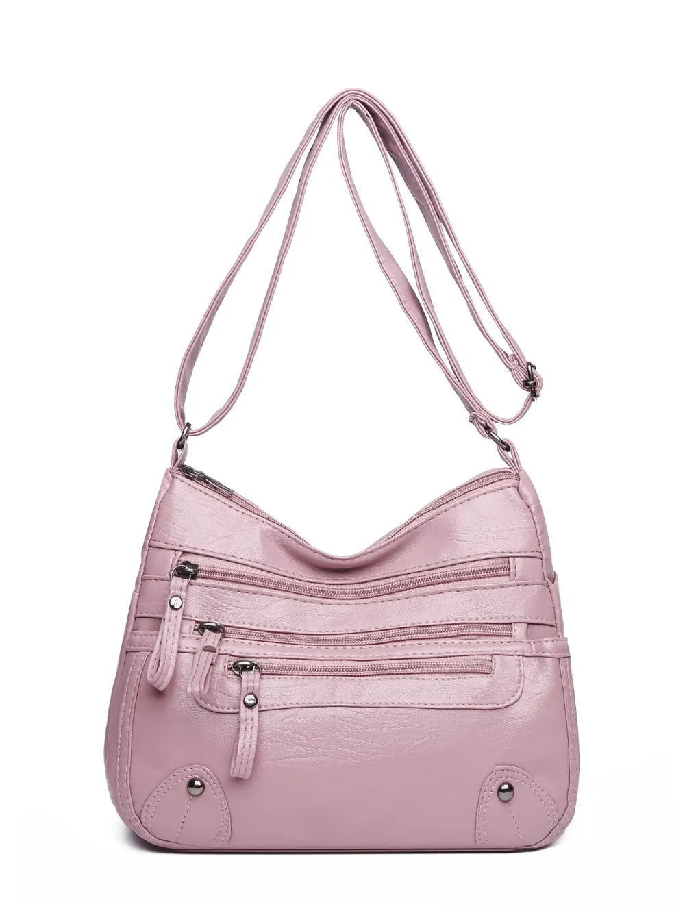 PU Leather Multi Pockets Shoulder Bag