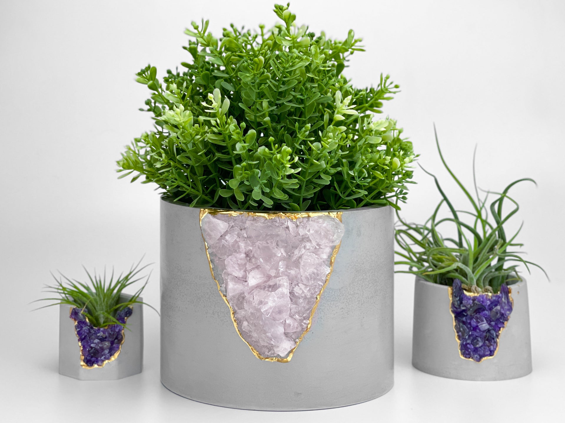 6 inch ROSE QUARTZ PLANTER