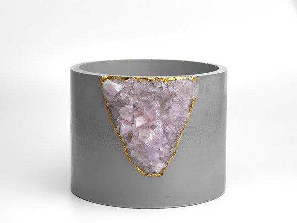 6 inch ROSE QUARTZ PLANTER