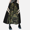 Retro camouflage leopard print denim high waisted skirt
