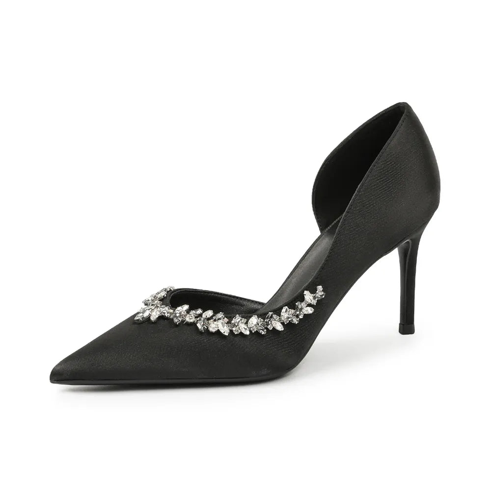 Rhinestone Point Toe Stiletto Pumps