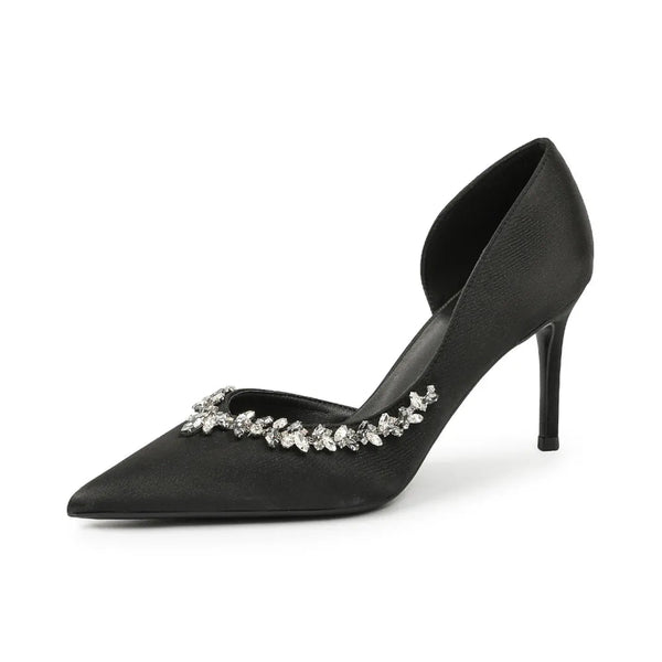 Rhinestone Point Toe Stiletto Pumps