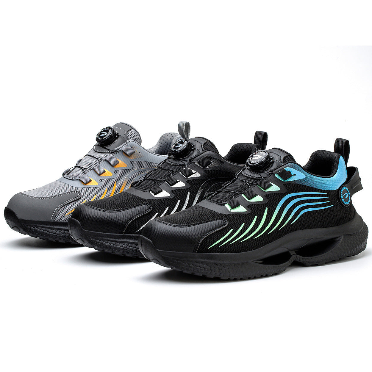 Safety shoes anti smashing anti piercing anti slip wear-resistant steel toe shoes lazy no tie safety shoes