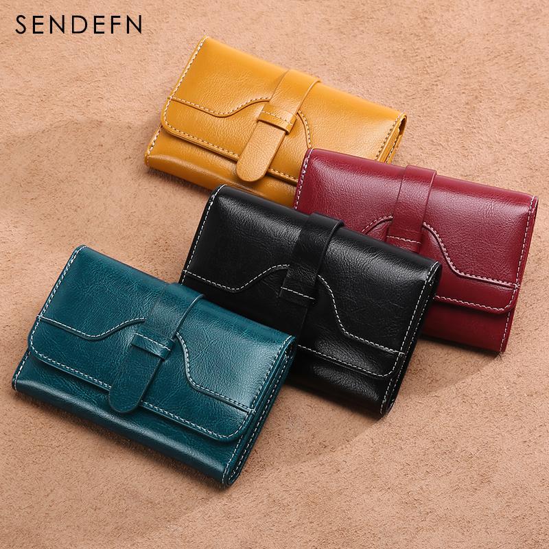 Sendefn  Wallet-female Short Women's Hasp Women Purse Split Leather With Coin Pocket Mini