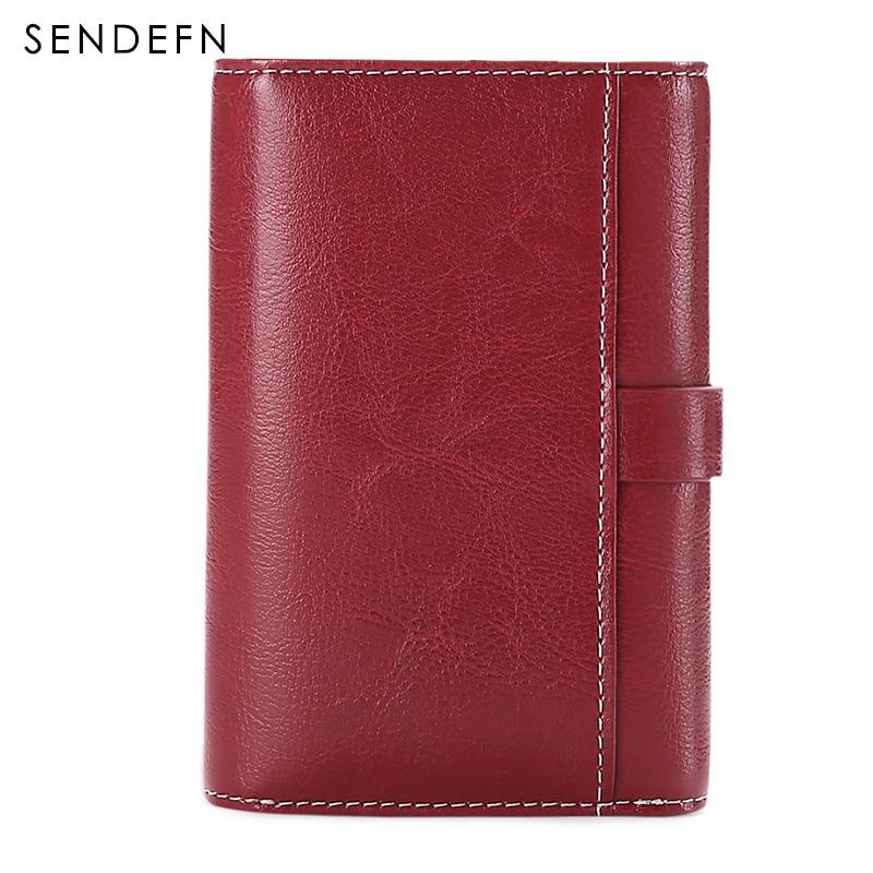 Sendefn  Wallet-female Short Women's Hasp Women Purse Split Leather With Coin Pocket Mini