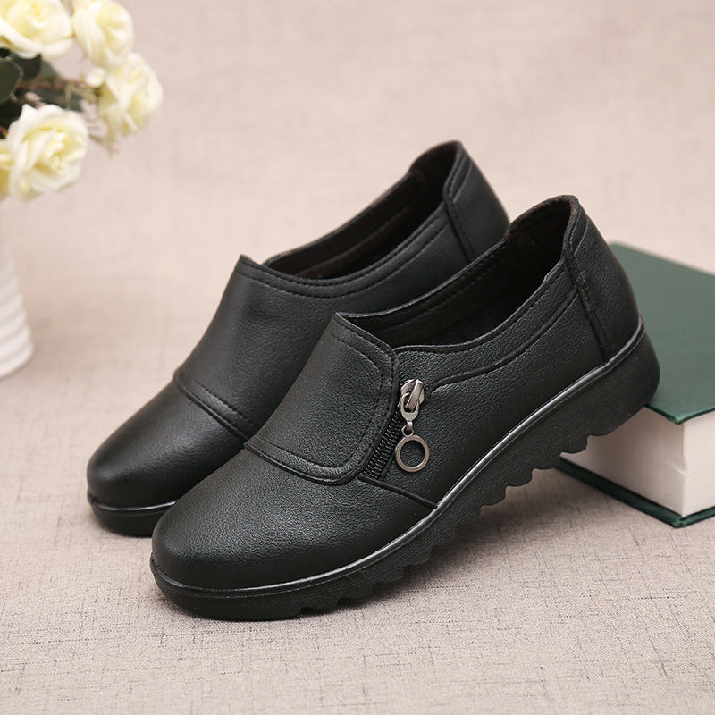 Spring and Autumn New Women's Leather Shoes Grandma Shoes Elderly Shoes