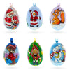 Santa, Nutcracker, Bear, Dog and Squirrel Wooden Christmas Ornaments 3 Inches