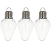 Set of 3 Clear Plastic Light Bulb Christmas Ornaments DIY Craft 4 Inches