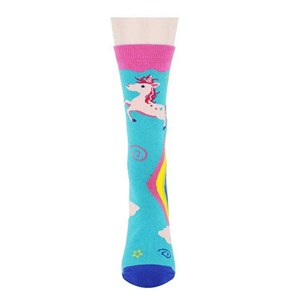 Unicorn Rainbow Printing Autumn And Winter Leisure In The Tube Sports Holiday Gift Socks