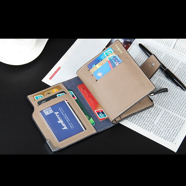 Wallet Baellerry brand Short men Wallets PU Leather male Purse Card Holder Wallet Fashion man Zipper Wallet men Coin bag