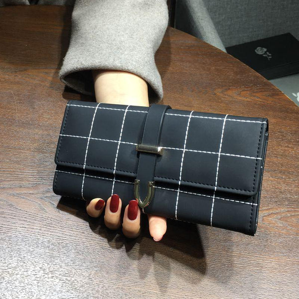 Wallets Long With Plaid PU Leather Fashion Hasp Coin Purse Phone Bag 10 Card Holders Female Wallet for girls ladies