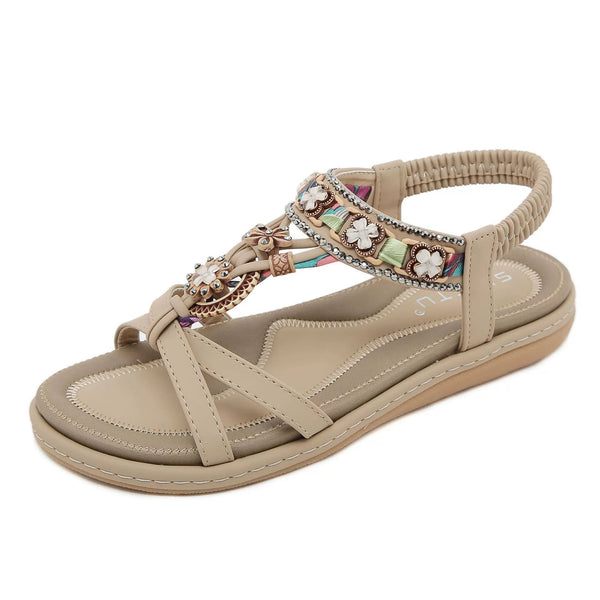 Water Diamond Flower Casual Fashion Versatile Flat Sandals for Women
