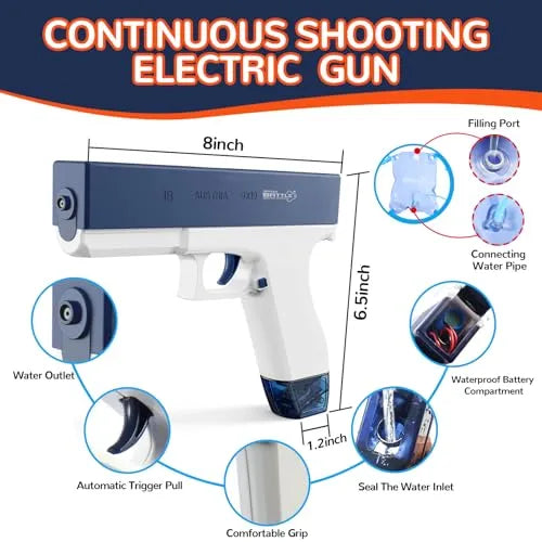 Hakol Set of 2 Rechargeable Large Capacity & Long Range Automatic Water Guns