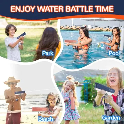 Hakol Set of 2 Rechargeable Large Capacity & Long Range Automatic Water Guns