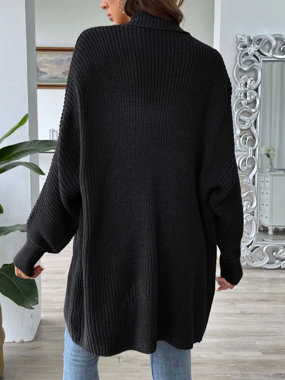 Women's simple and fashionable loose sweater cardigan