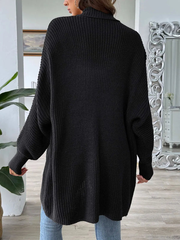Women's simple and fashionable loose sweater cardigan