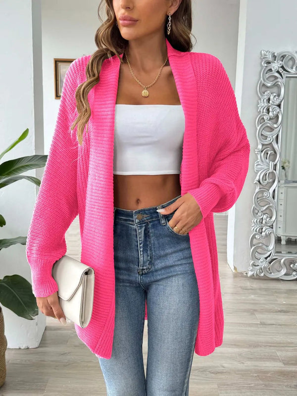 Women's simple and fashionable loose sweater cardigan